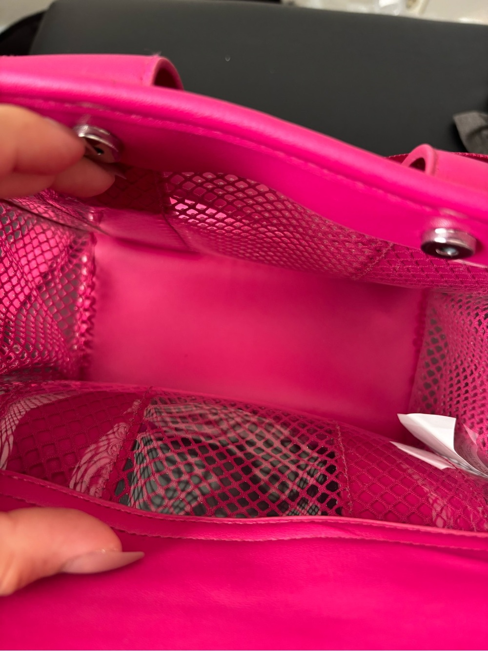Steve Madden Bright Pink Mesh Tote Bag - Picture 8 of 9